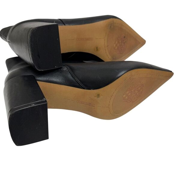 Vince Camuto Boots Womens Size 9 Black Oskana Ankle Pointed Toe Block Heel Zip - Picture 3 of 8